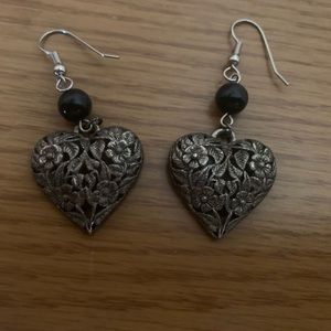 Intricate Heart Diecut Dangle Earrings